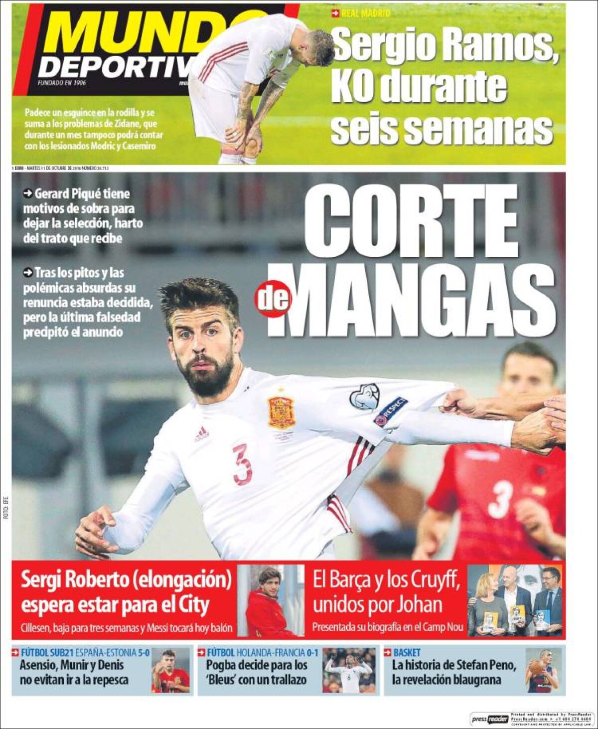 Ce scriu azi ziarele de sport din lume (11 octombrie 2016)