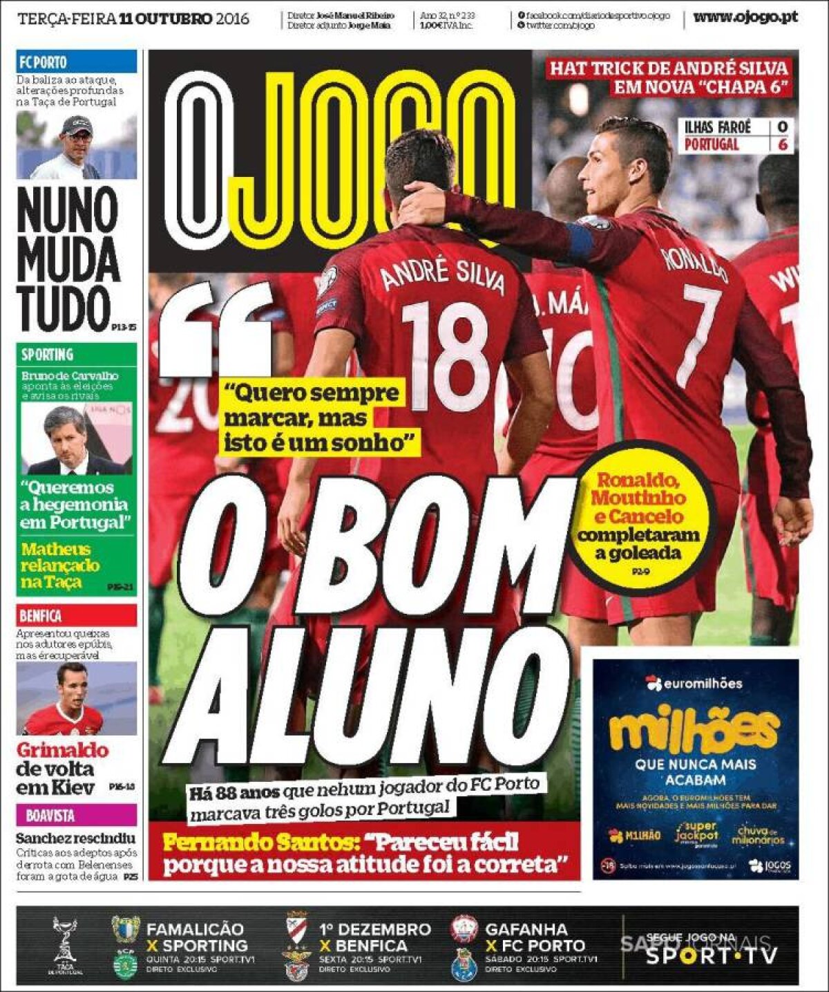 Ce scriu azi ziarele de sport din lume (11 octombrie 2016)