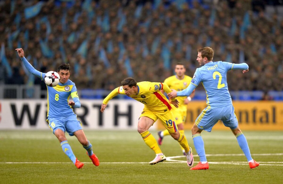 GALERIE FOTO Fără iarbă, fără goluri! » România a remizat în Kazahstan, 0-0, pe un teren imposibil și cu un arbitraj dubios