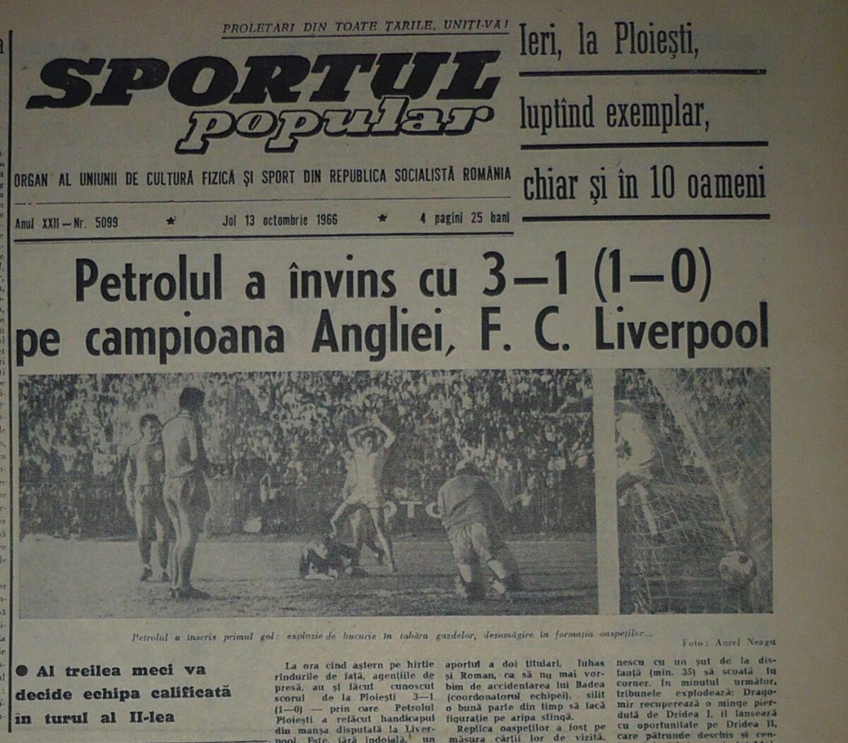 Petrolul sărbătorește 50 de ani de la victoria istorică împotriva lui Liverpool: "O partidă eroică"