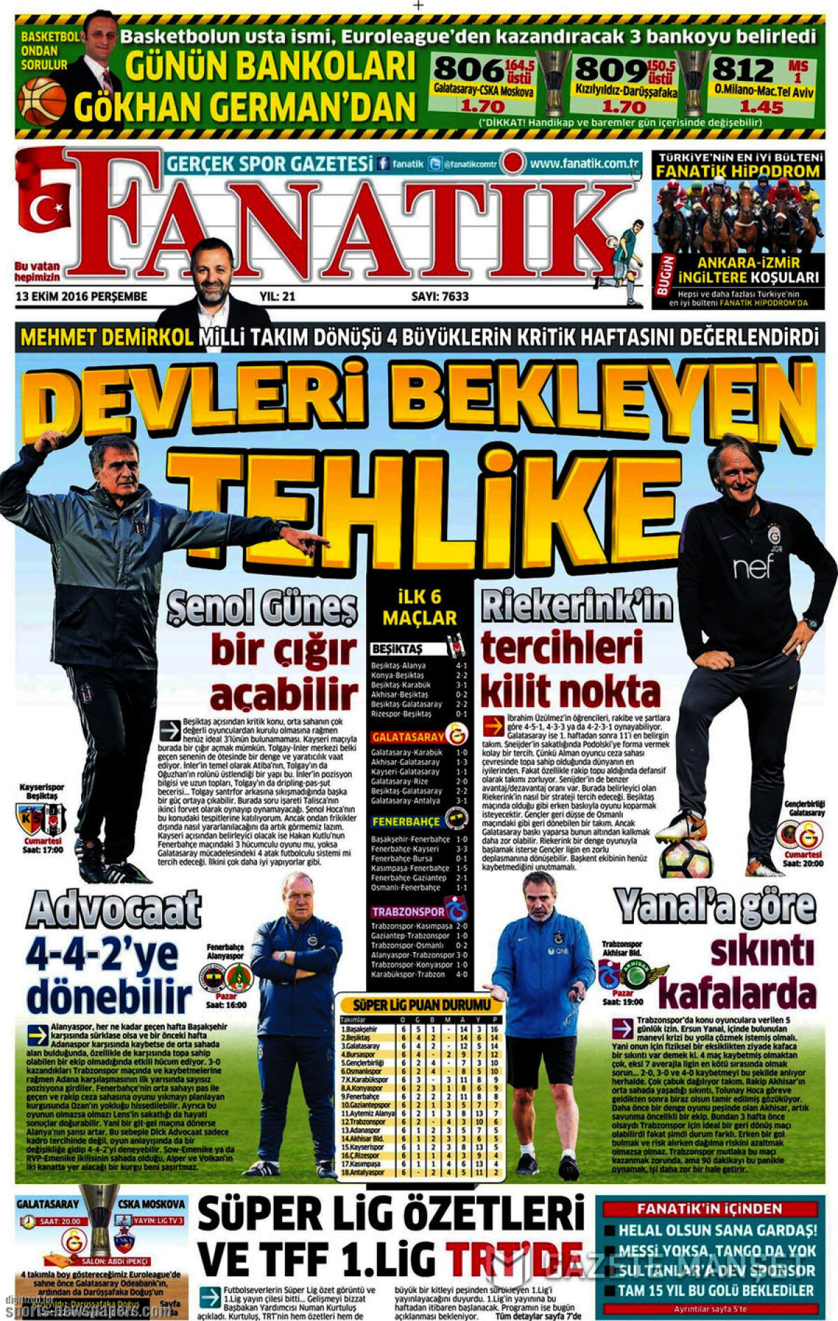 Ce scriu azi ziarele de sport din lume (13 octombrie 2016)