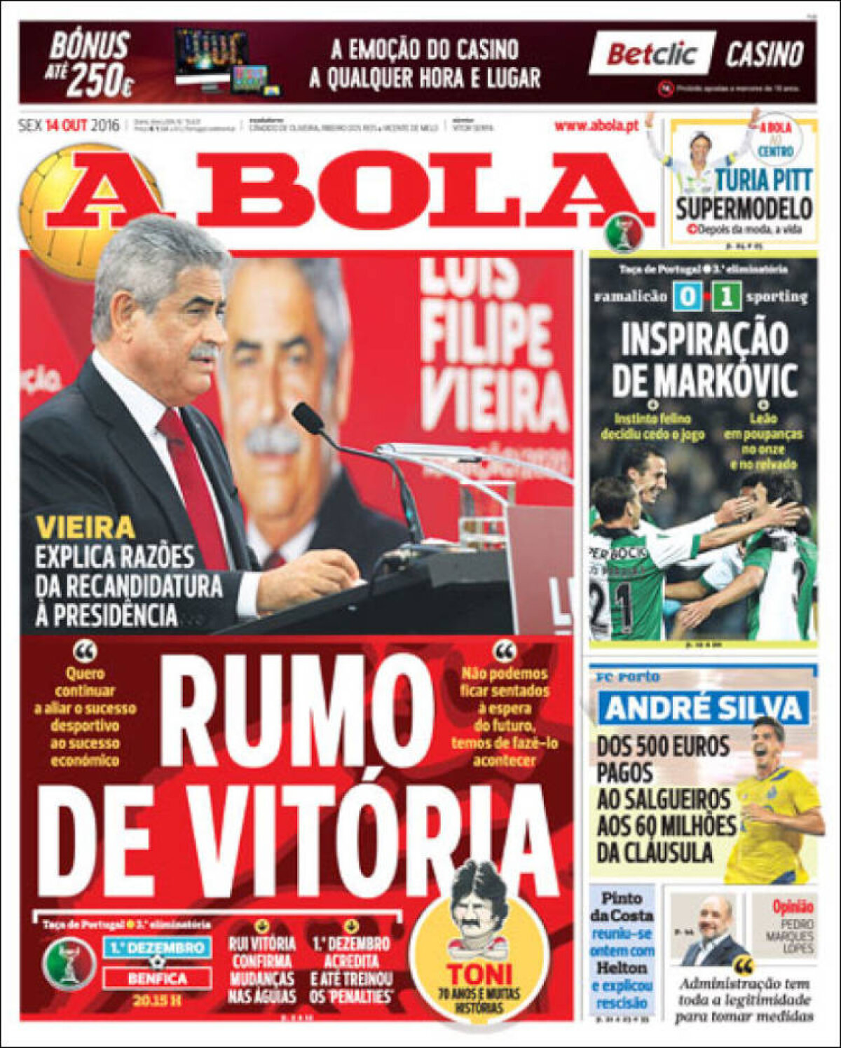 Ce scriu azi ziarele de sport din lume (14 octombrie 2016)