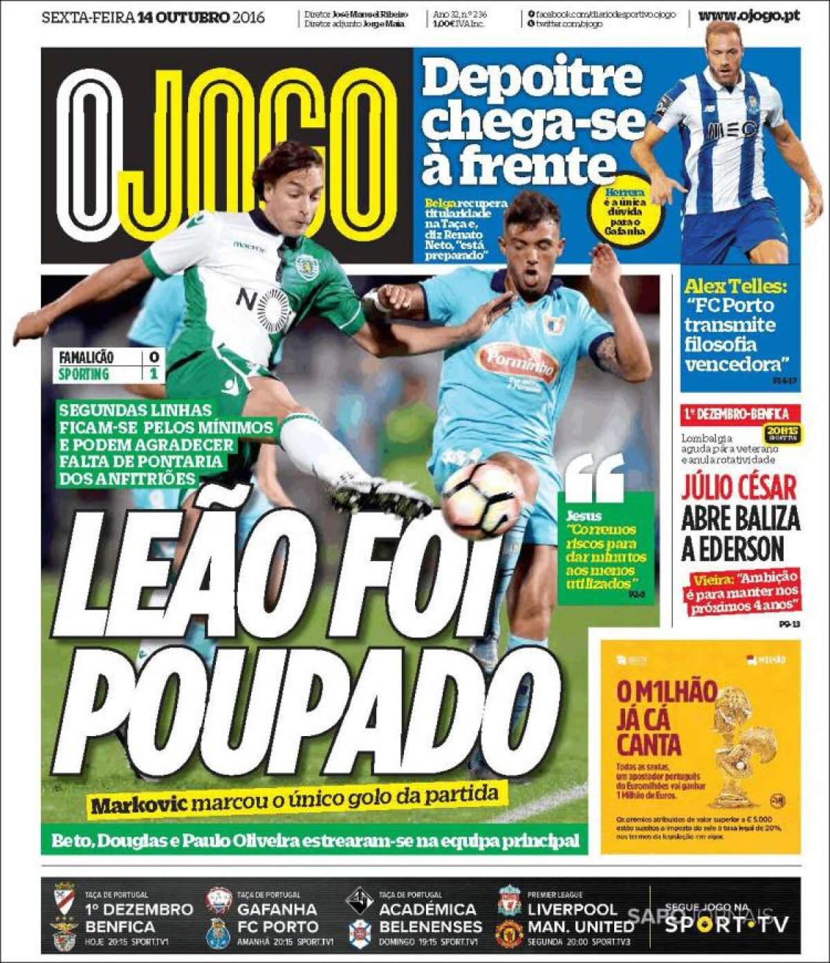 Ce scriu azi ziarele de sport din lume (14 octombrie 2016)