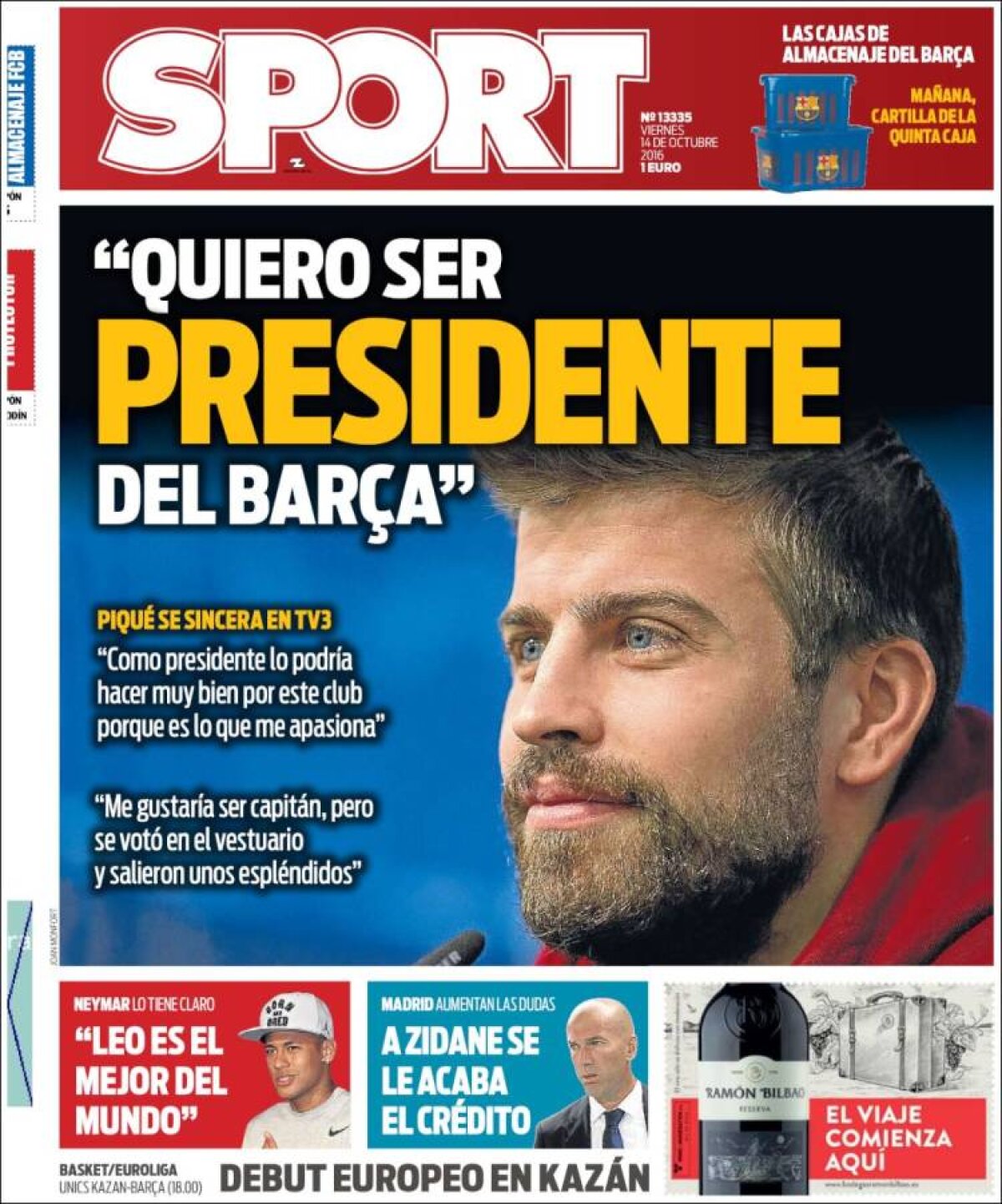 Ce scriu azi ziarele de sport din lume (14 octombrie 2016)