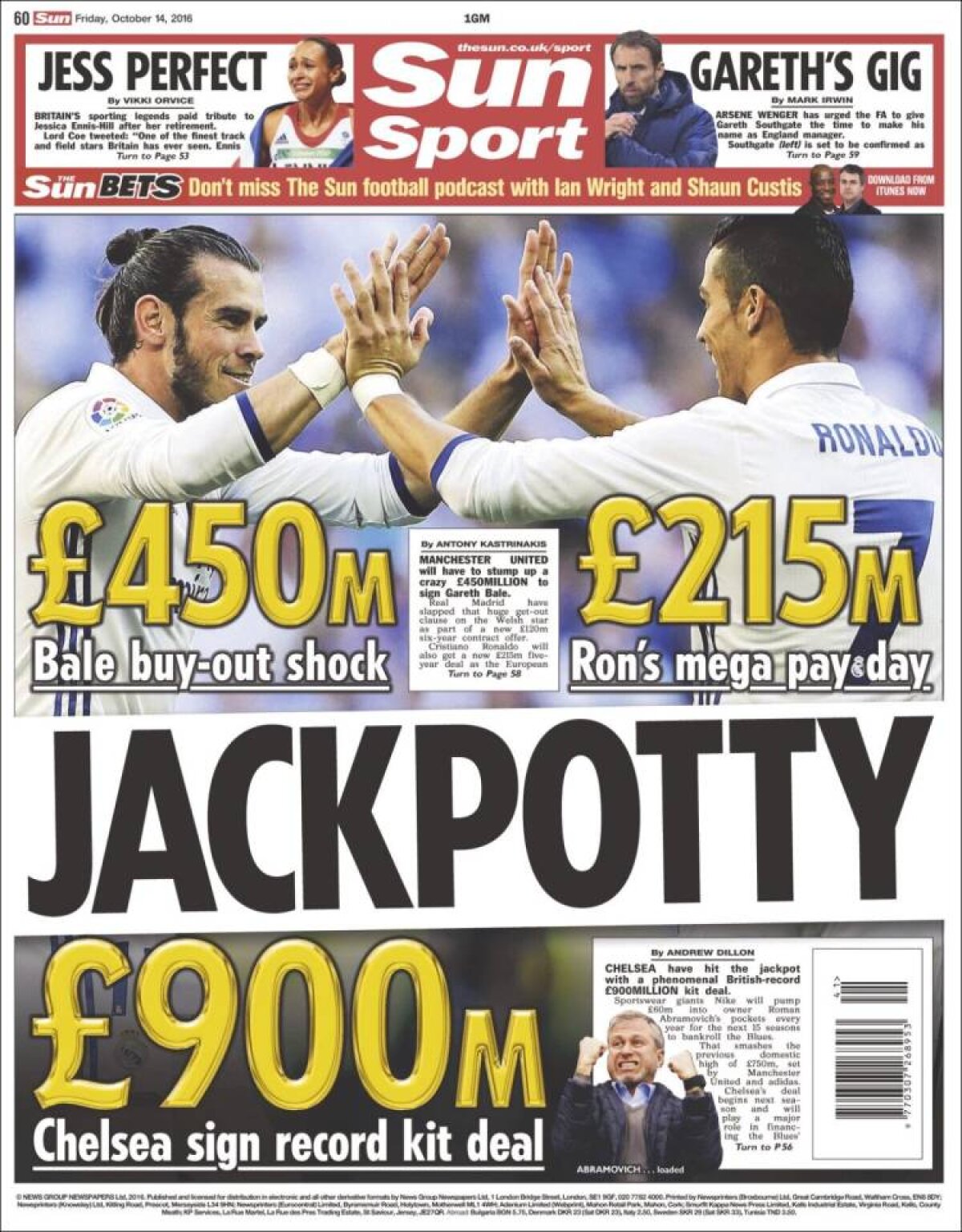 Ce scriu azi ziarele de sport din lume (14 octombrie 2016)