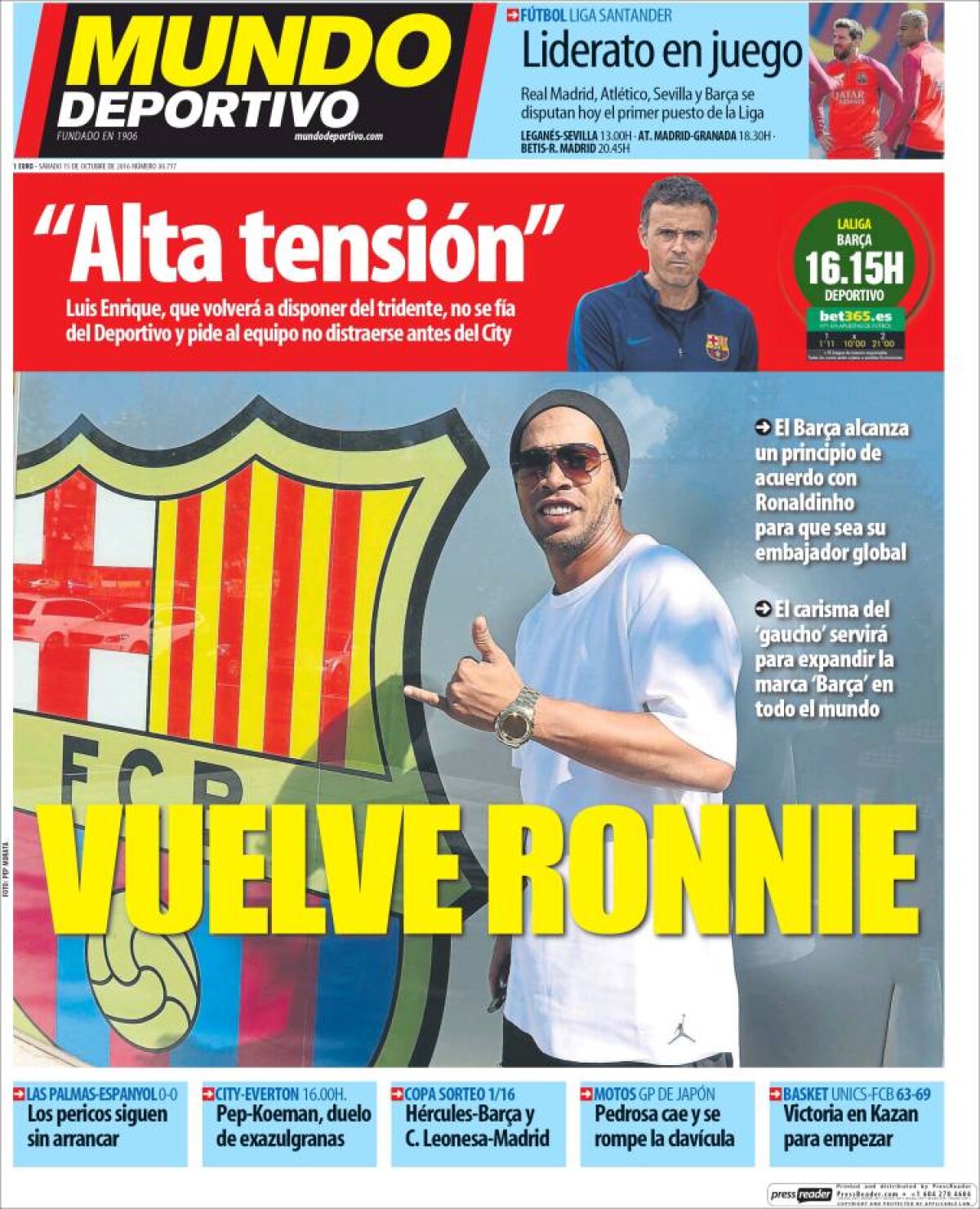 Ce scriu azi ziarele de sport din lume (15 octombrie 2016)