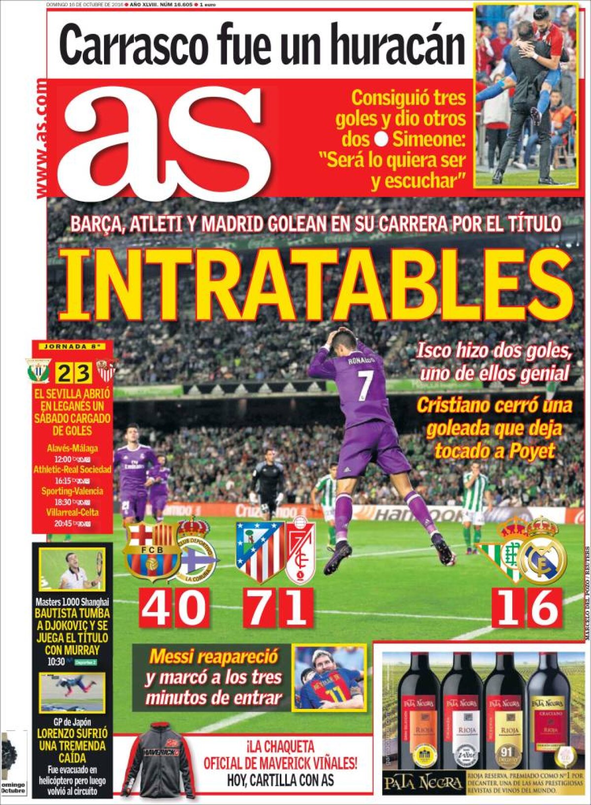 Ce scriu azi ziarele de sport din lume (16 octombrie 2016)