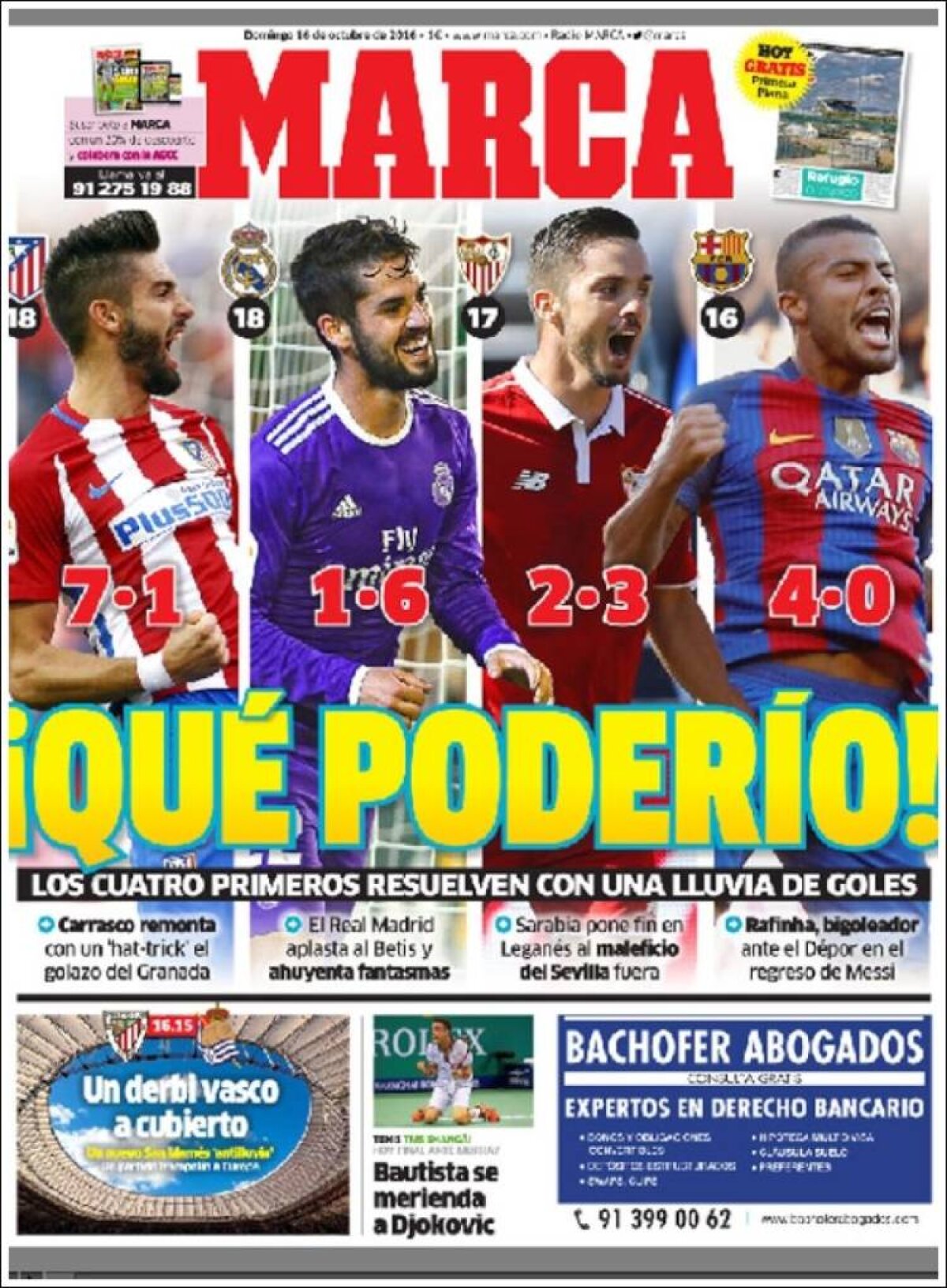 Ce scriu azi ziarele de sport din lume (16 octombrie 2016)