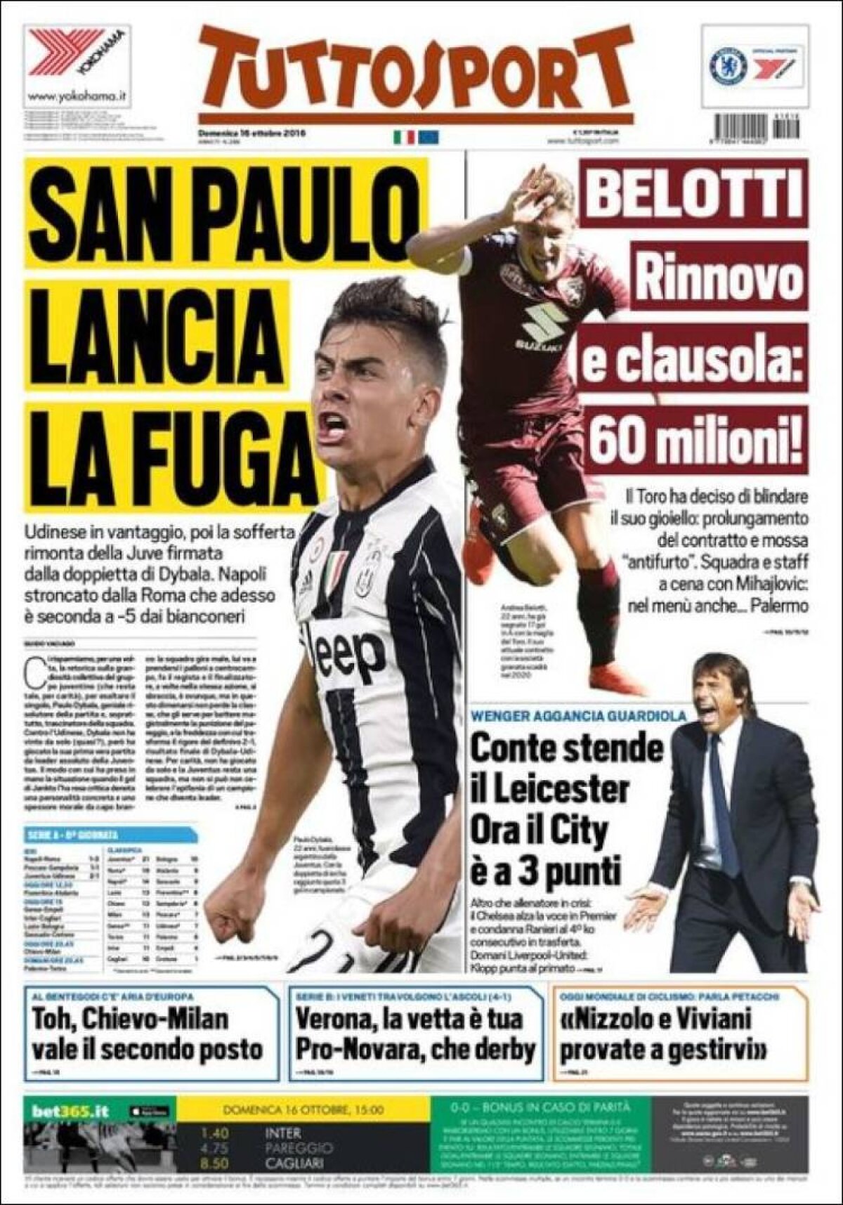 Ce scriu azi ziarele de sport din lume (16 octombrie 2016)