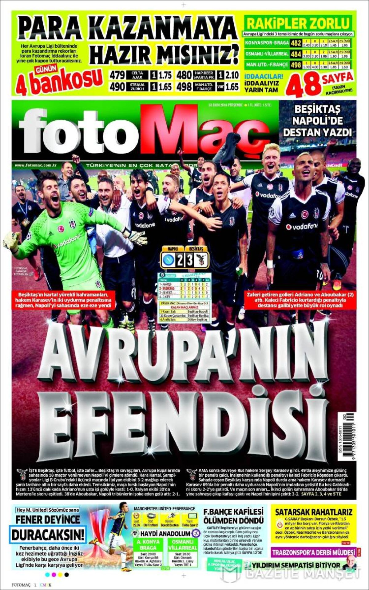 Ce scriu azi ziarele de sport din lume (20 octombrie 2016)