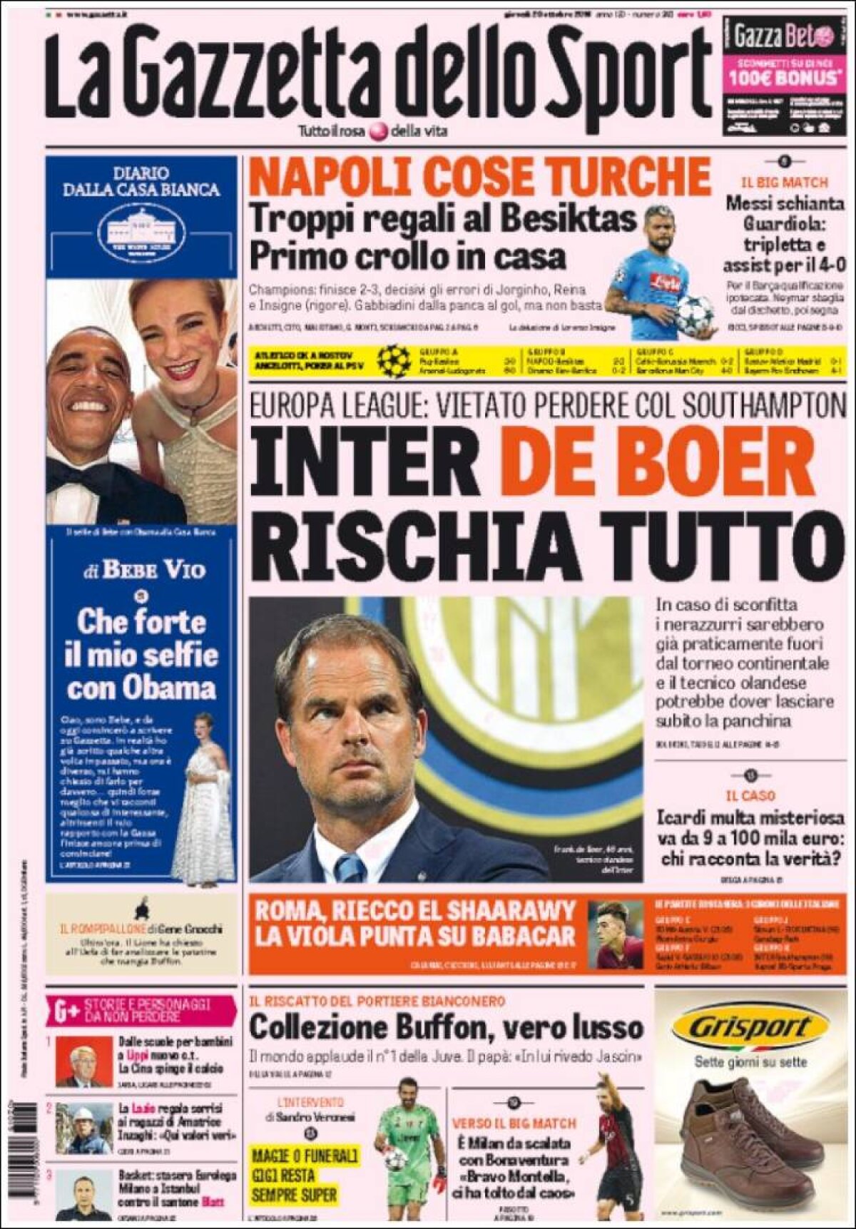 Ce scriu azi ziarele de sport din lume (20 octombrie 2016)