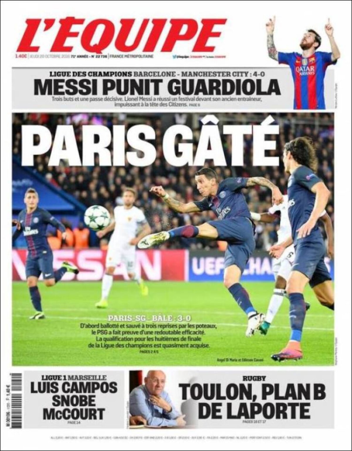 Ce scriu azi ziarele de sport din lume (20 octombrie 2016)