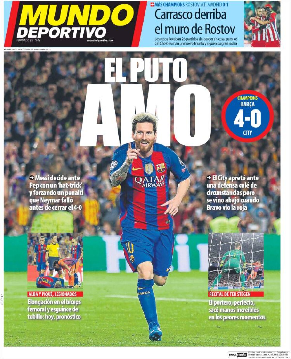 Ce scriu azi ziarele de sport din lume (20 octombrie 2016)