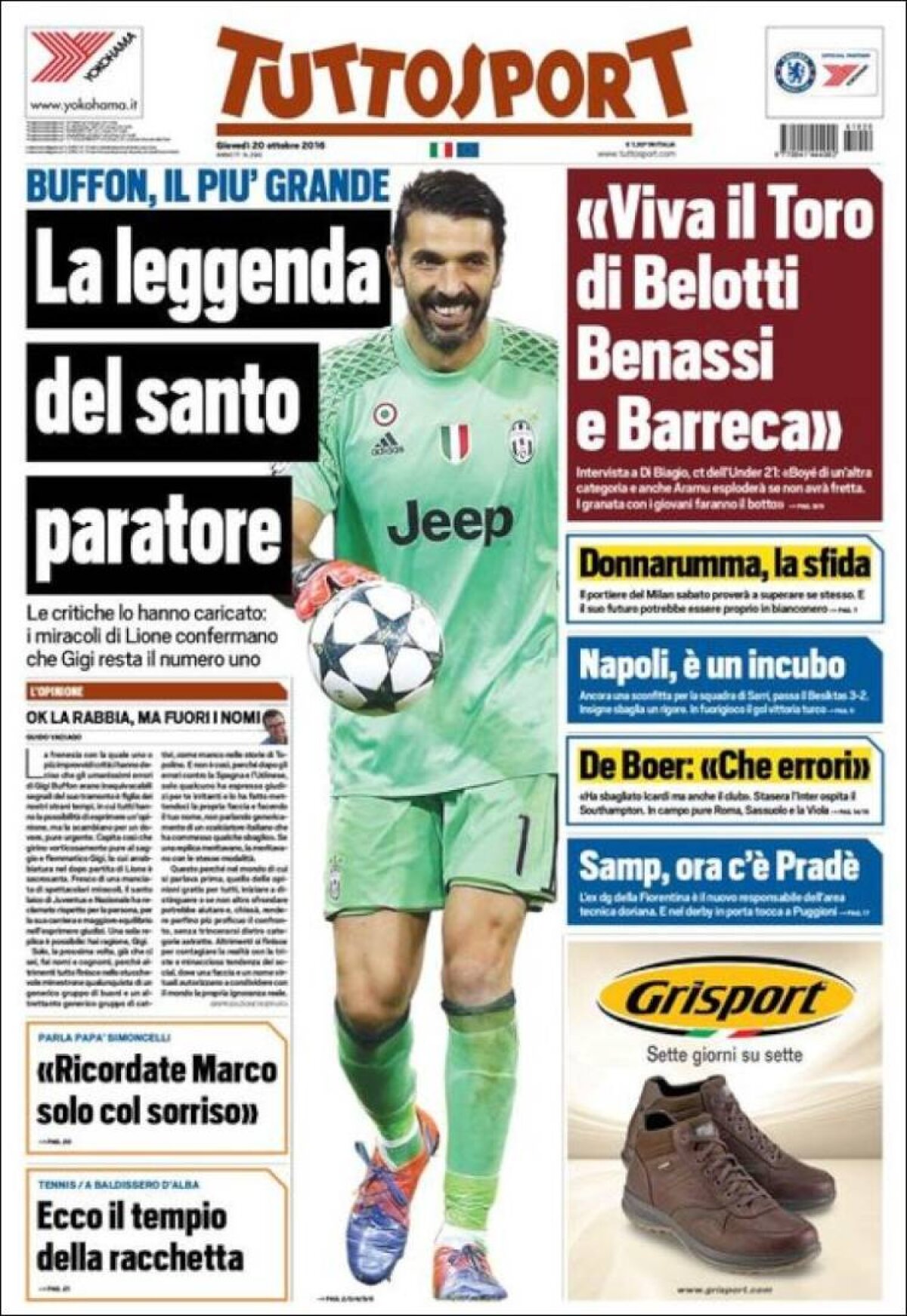 Ce scriu azi ziarele de sport din lume (20 octombrie 2016)