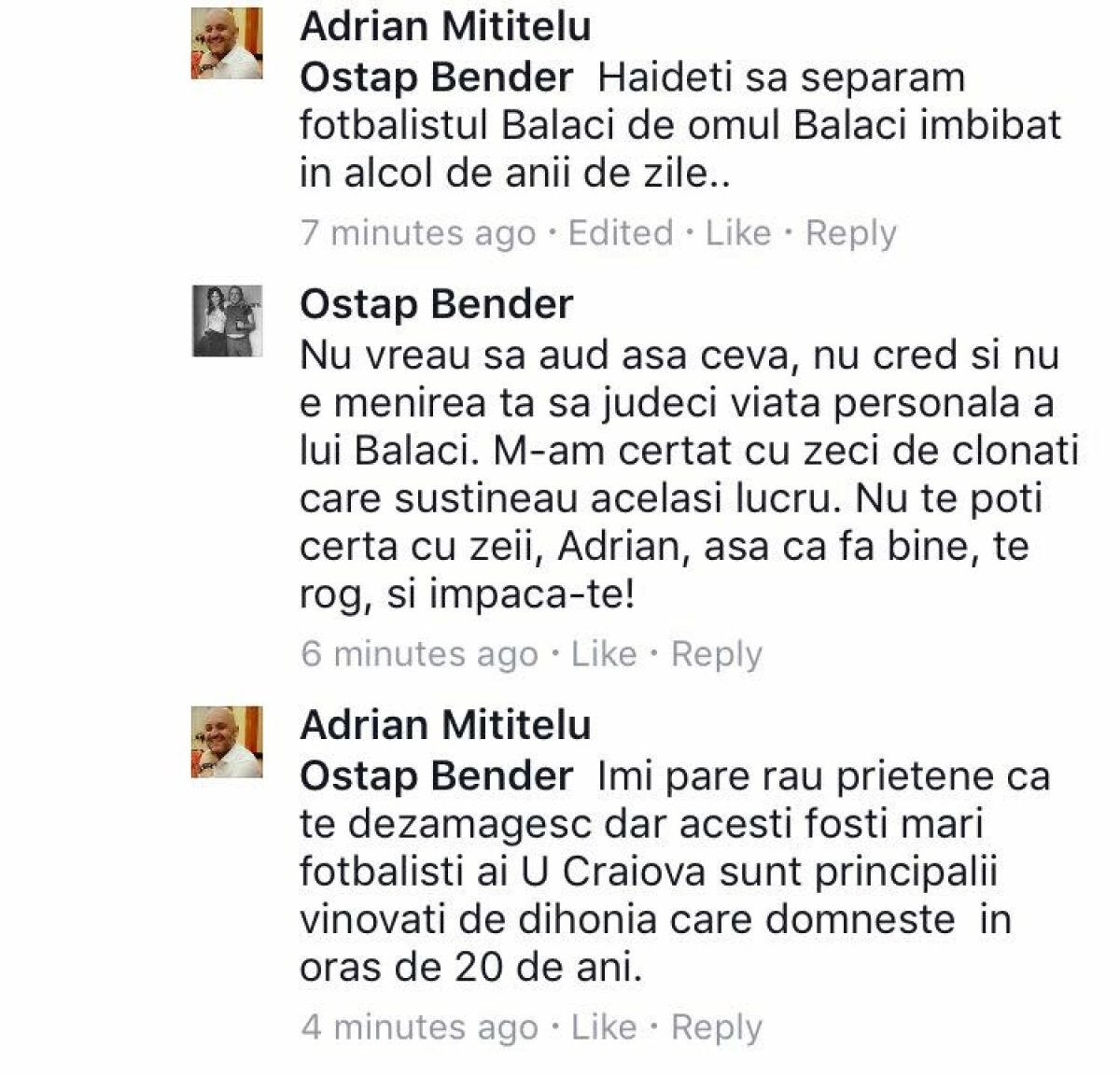 Război între Mititelu și Ilie Balaci! "Omul e bolnav! A venit de la Booveni! Nici nu știa unde e Craiova pe hartă" / "E îmbibat în alcool" 