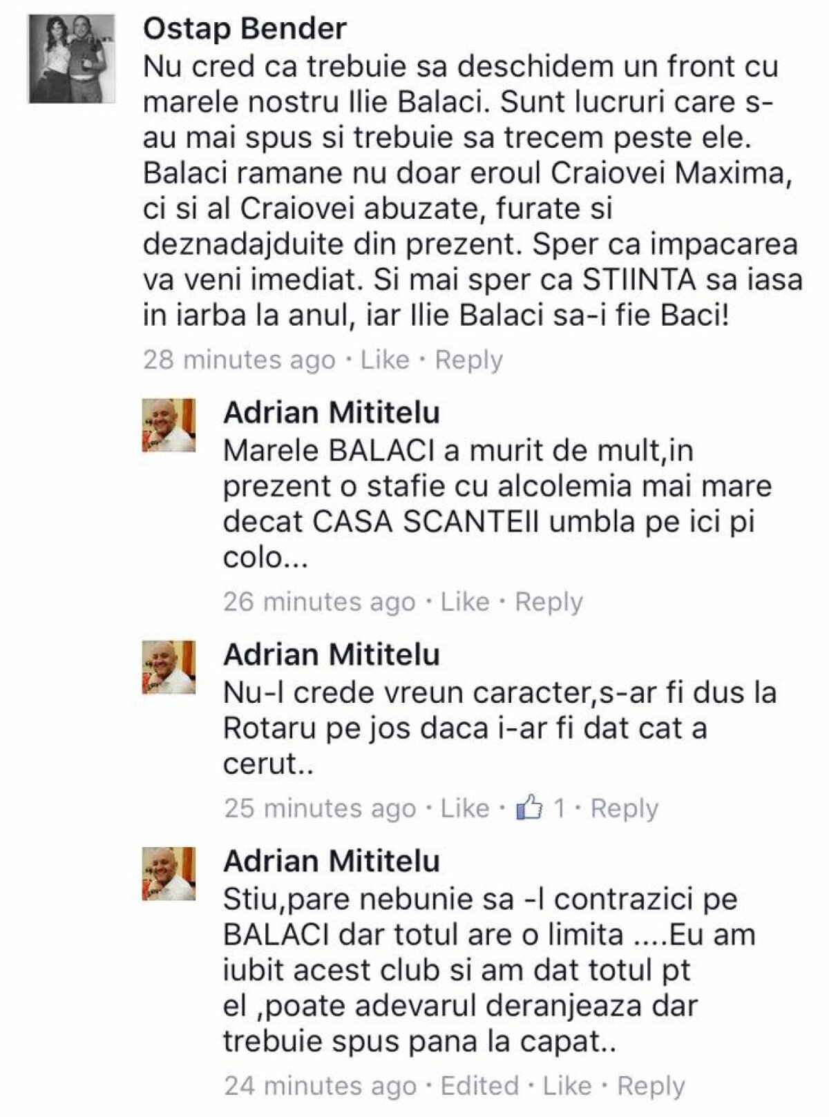 Război între Mititelu și Ilie Balaci! "Omul e bolnav! A venit de la Booveni! Nici nu știa unde e Craiova pe hartă" / "E îmbibat în alcool" 