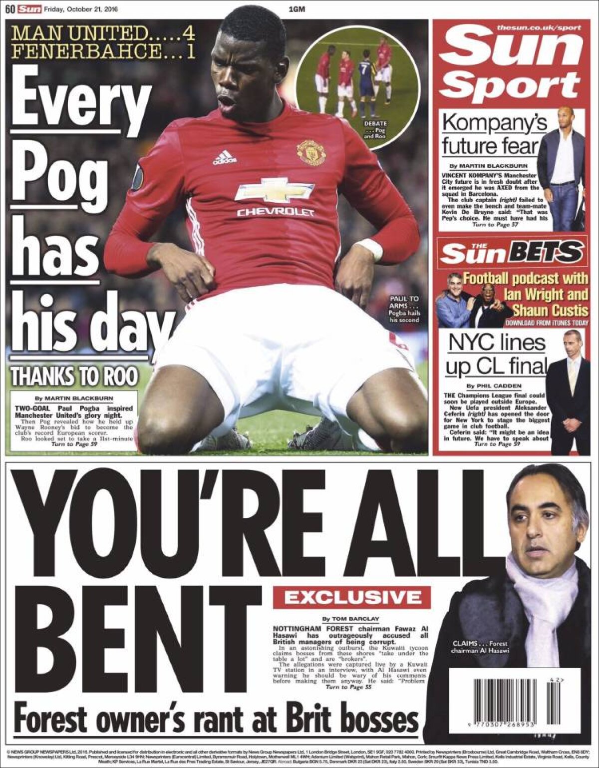 Ce scriu azi ziarele de sport din lume (21 octombrie 2016)