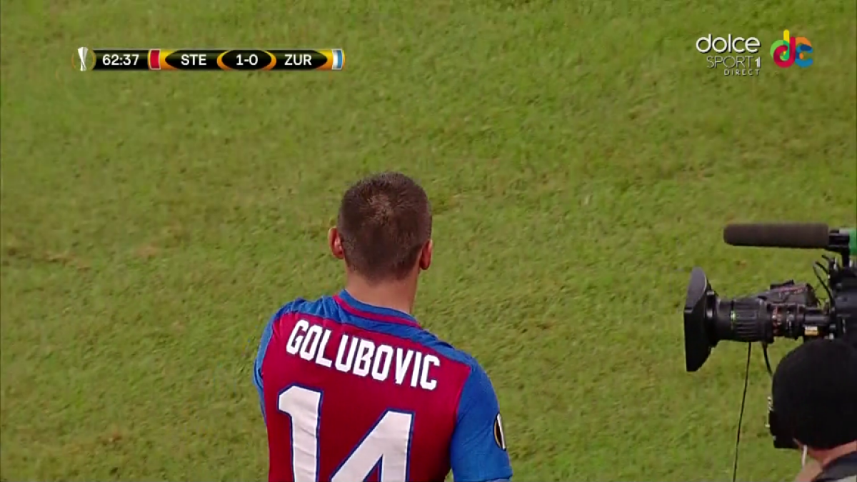 GALERIE FOTO Momentul pe care nu l-a observat nimeni la Steaua - Zurich! Reacție necontrolată a lui Golubovici în cel mai important moment al meciului