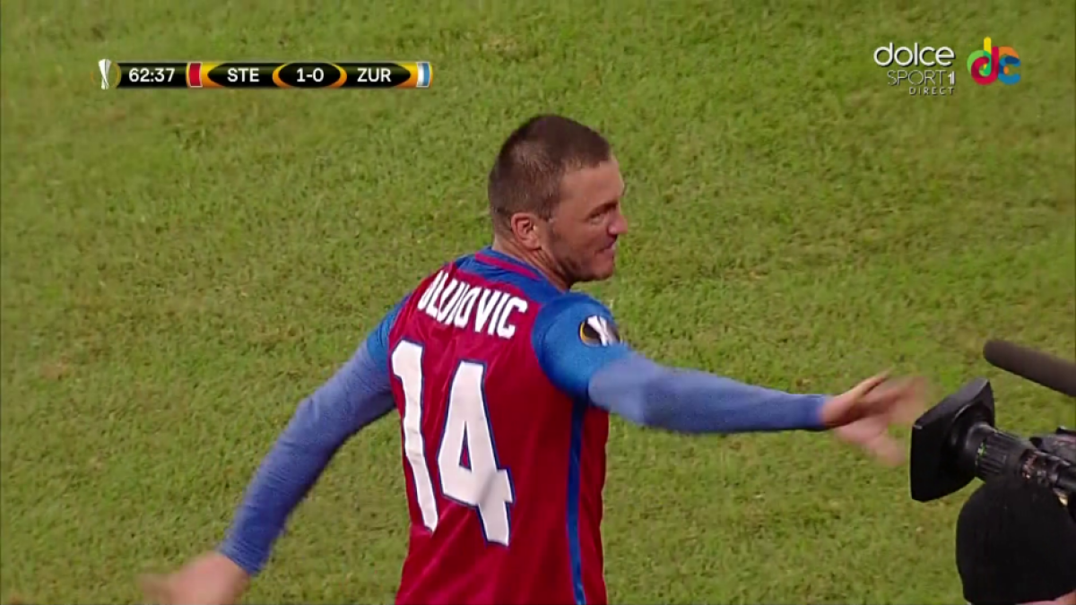 GALERIE FOTO Momentul pe care nu l-a observat nimeni la Steaua - Zurich! Reacție necontrolată a lui Golubovici în cel mai important moment al meciului