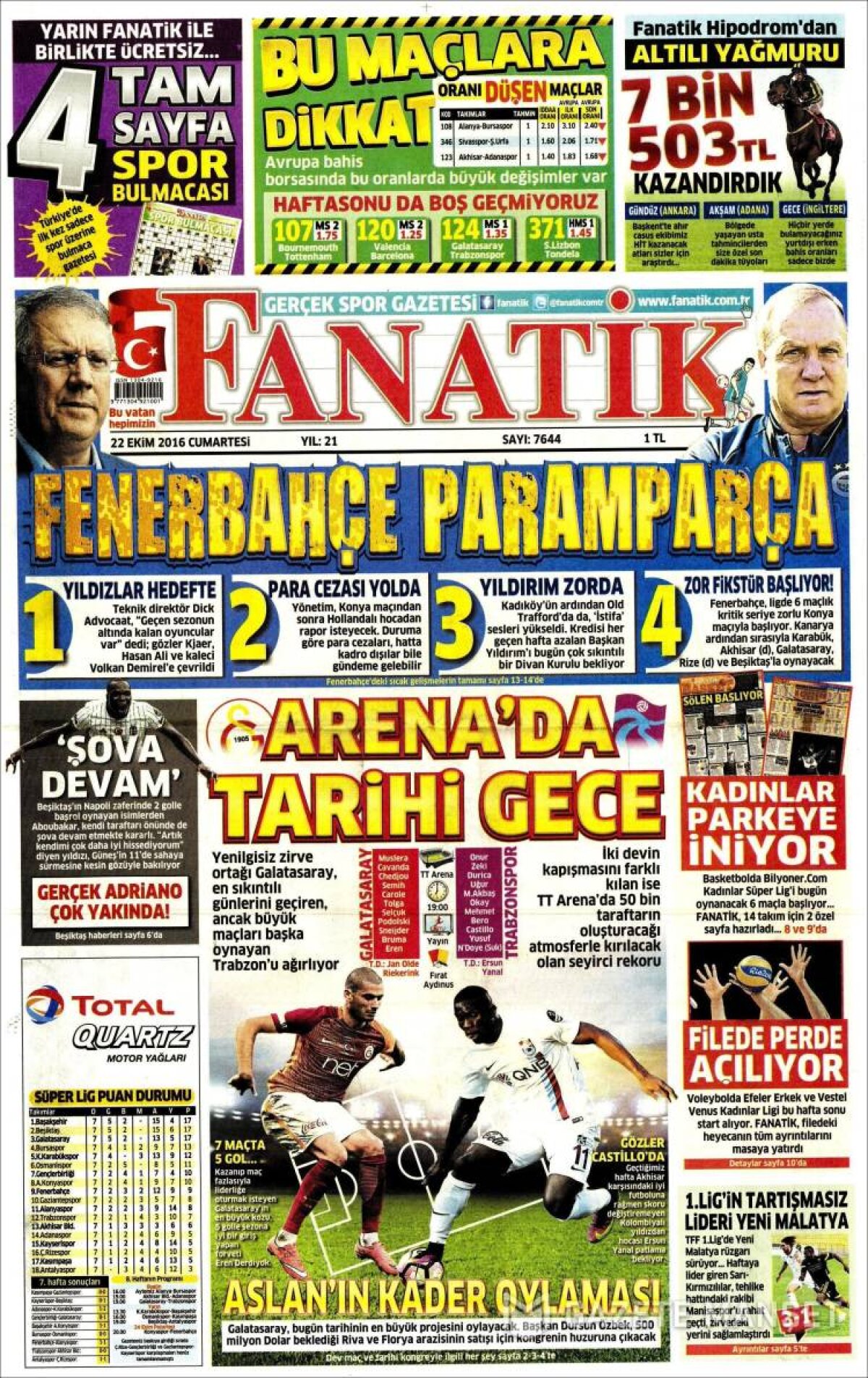 Ce scriu azi ziarele de sport din lume (22 octombrie 2016)