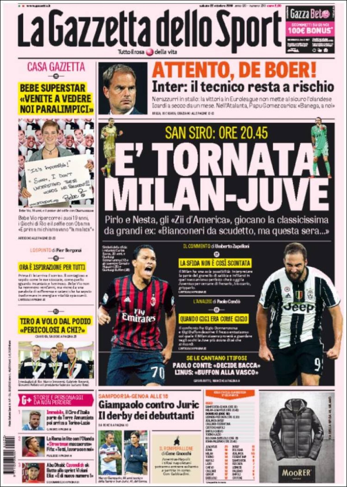 Ce scriu azi ziarele de sport din lume (22 octombrie 2016)