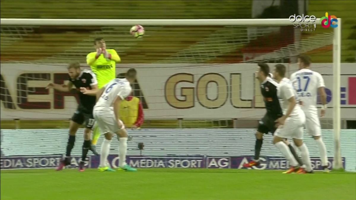 FOTO + VIDEO Gafă antologică a portarului în minutul 5 la Dinamo - Pandurii: și-a băgat mingea în poartă!