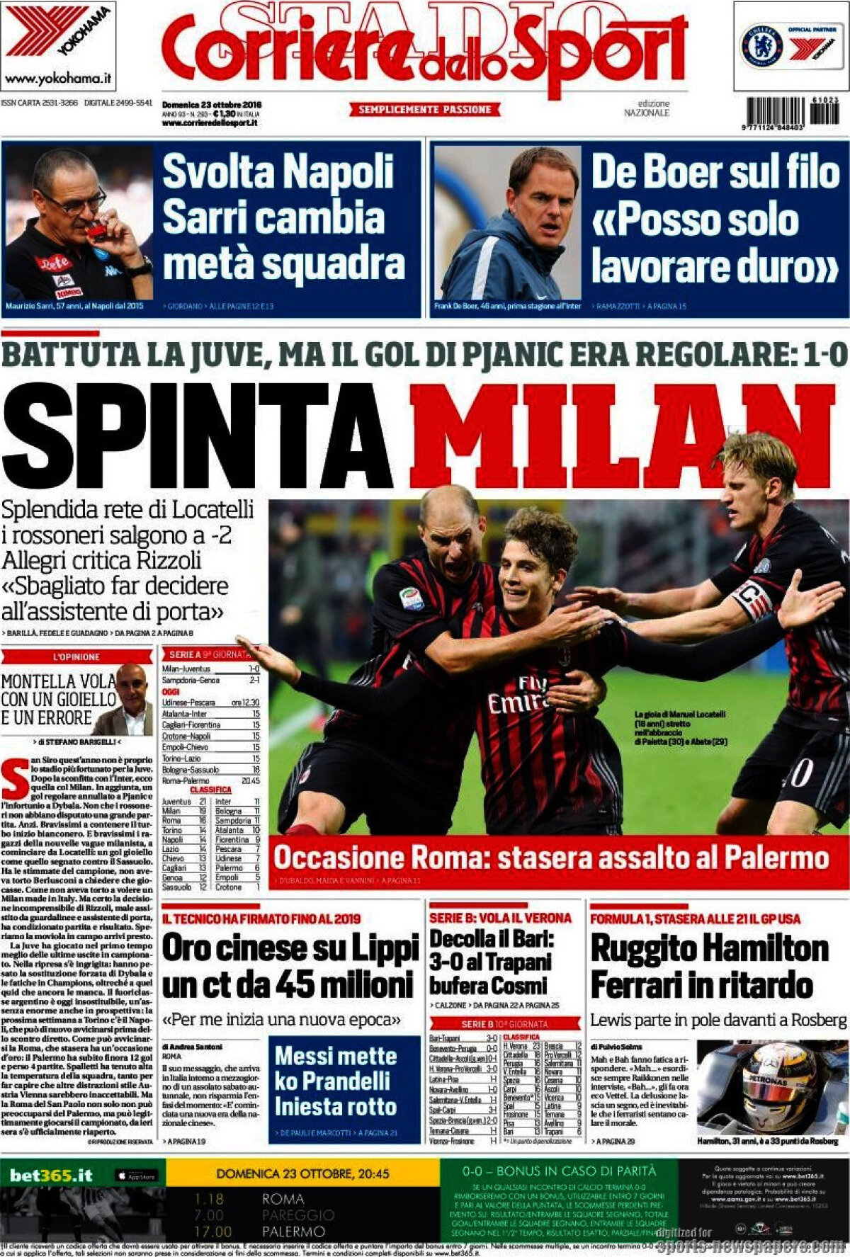 Ce scriu azi ziarele de sport din lume (23 octombrie 2016)