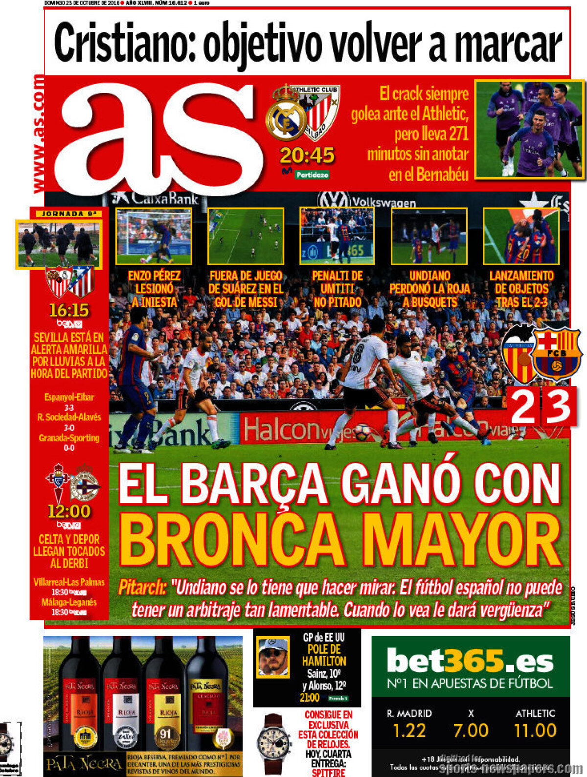 Ce scriu azi ziarele de sport din lume (23 octombrie 2016)