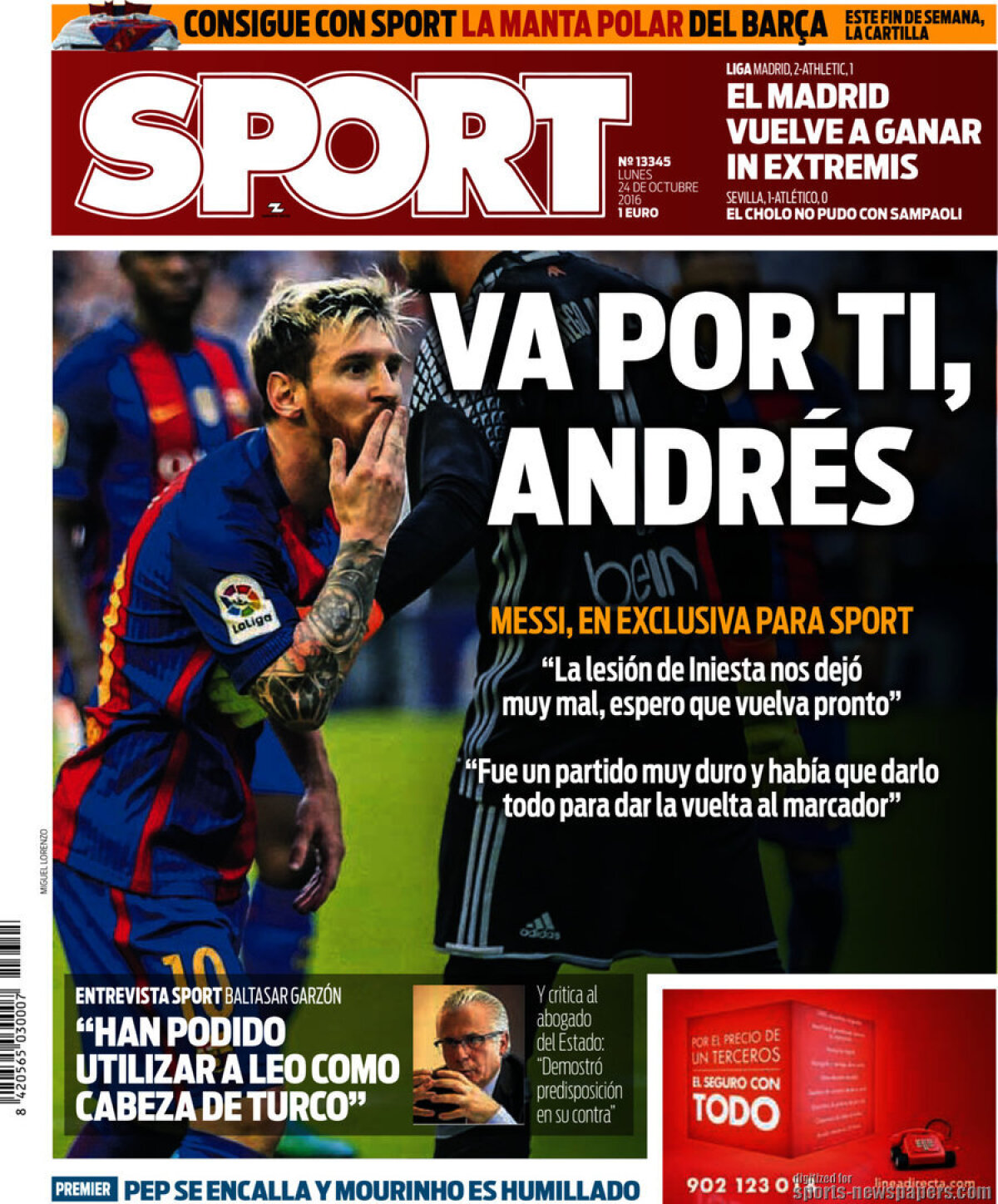 Ce scriu azi ziarele de sport din lume (24 octombrie 2016)