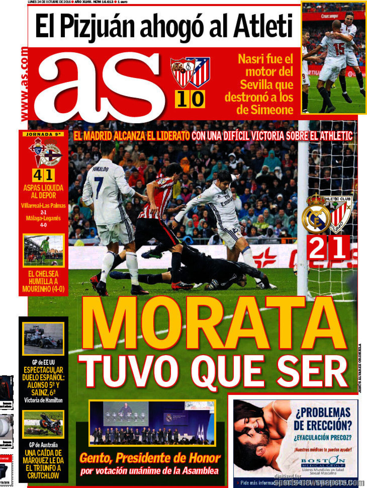 Ce scriu azi ziarele de sport din lume (24 octombrie 2016)