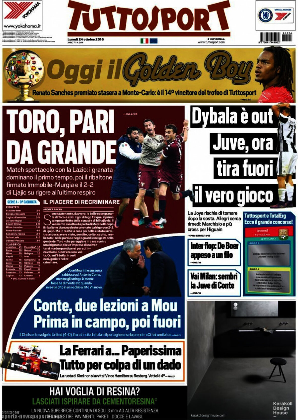 Ce scriu azi ziarele de sport din lume (24 octombrie 2016)