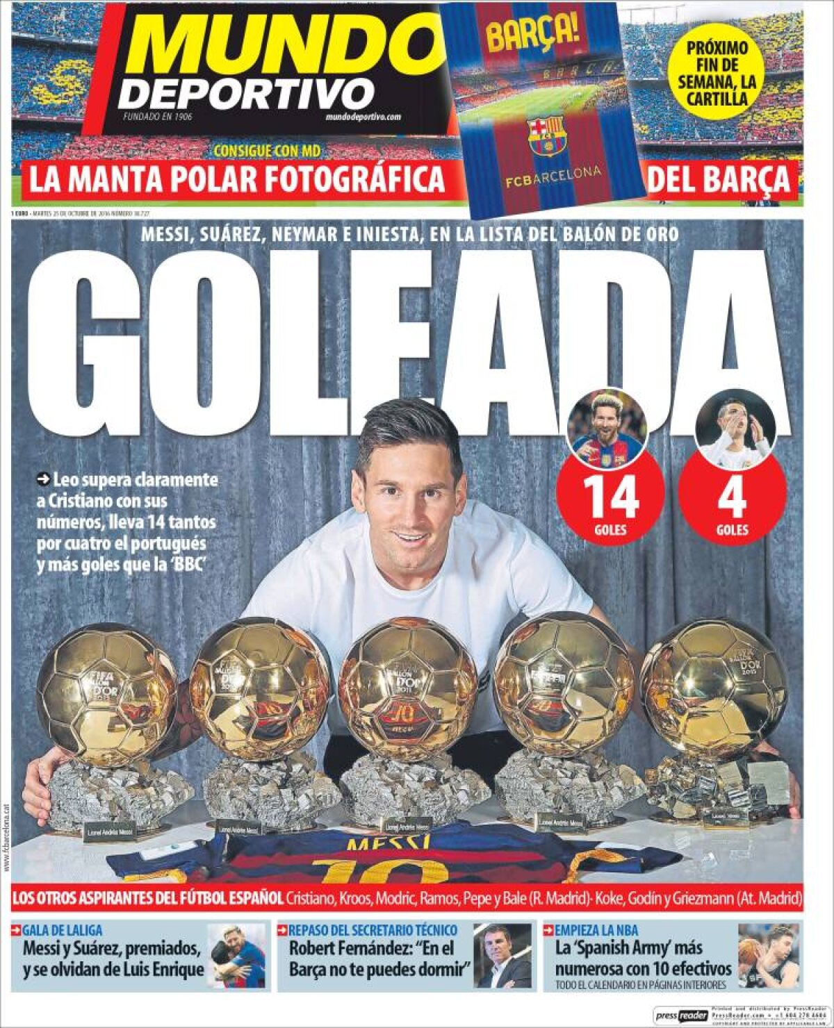 Ce scriu azi ziarele de sport din lume (25 octombrie 2016)