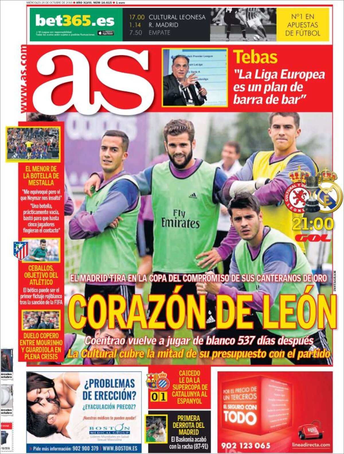 Ce scriu azi ziarele de sport din lume (26 octombrie 2016)