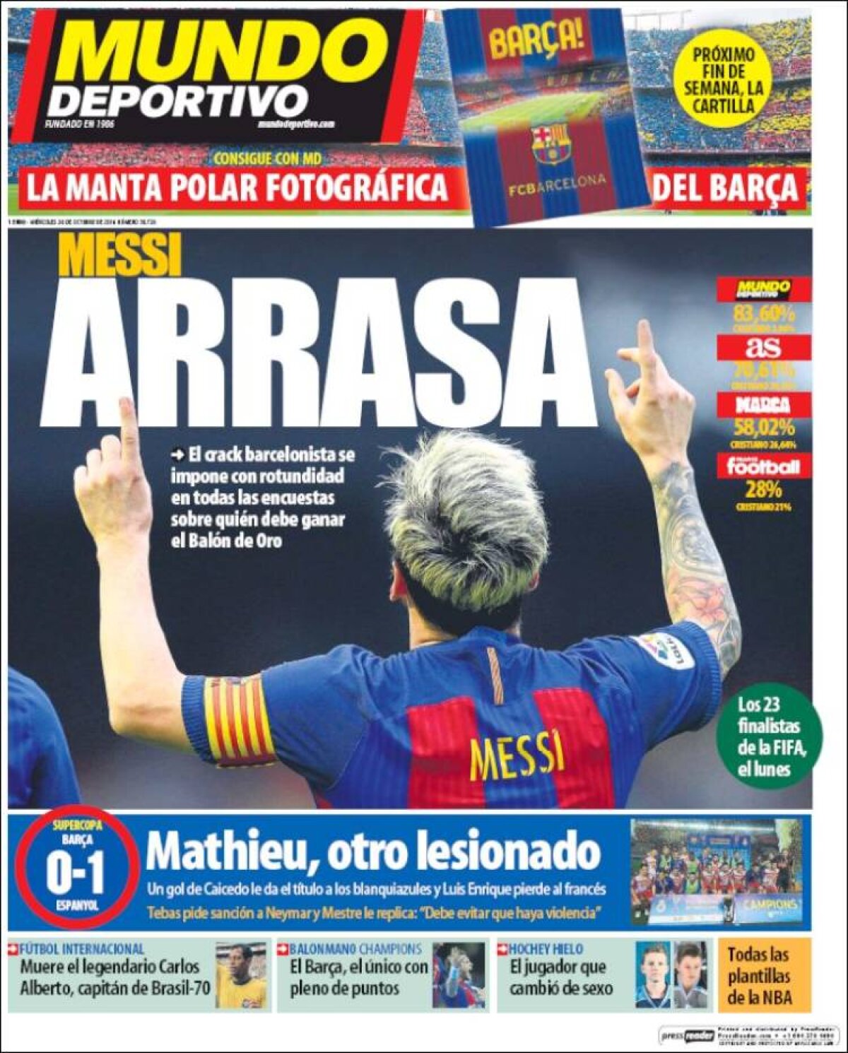 Ce scriu azi ziarele de sport din lume (26 octombrie 2016)