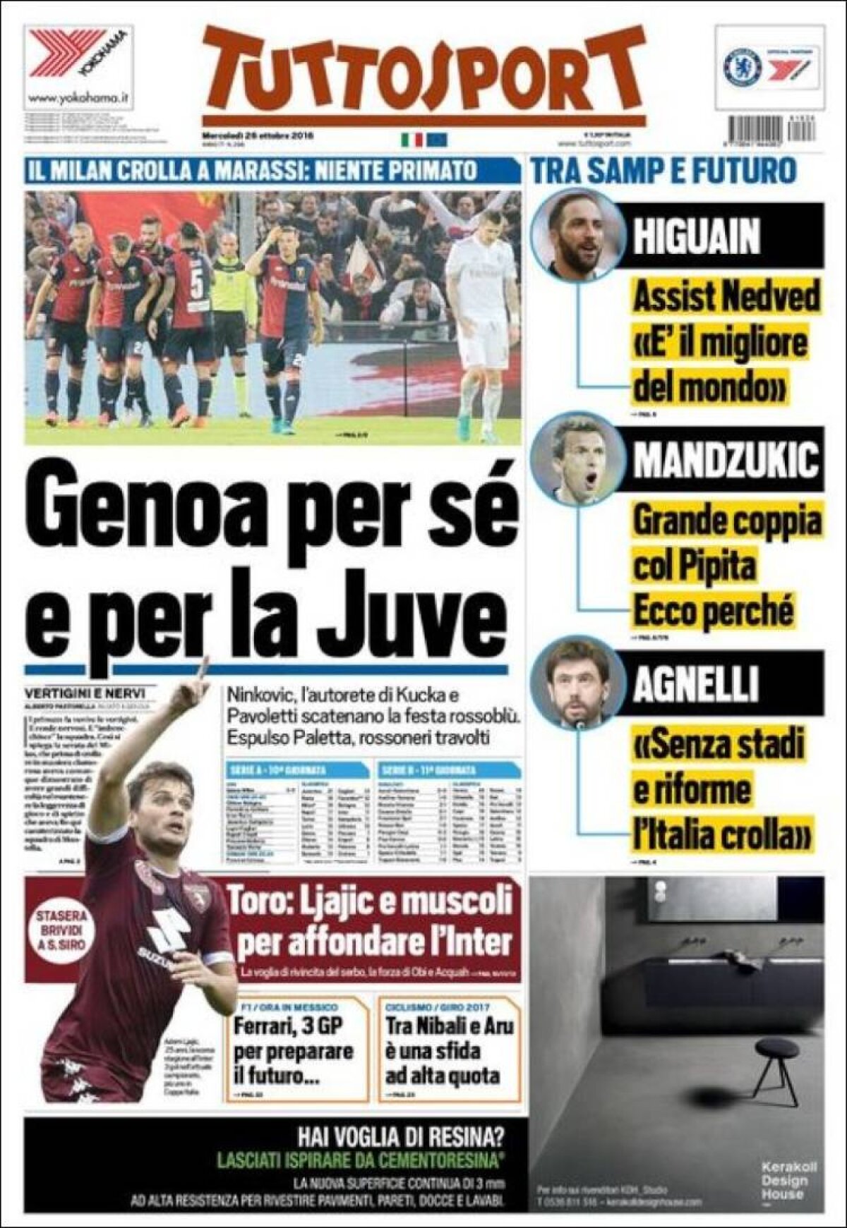 Ce scriu azi ziarele de sport din lume (26 octombrie 2016)