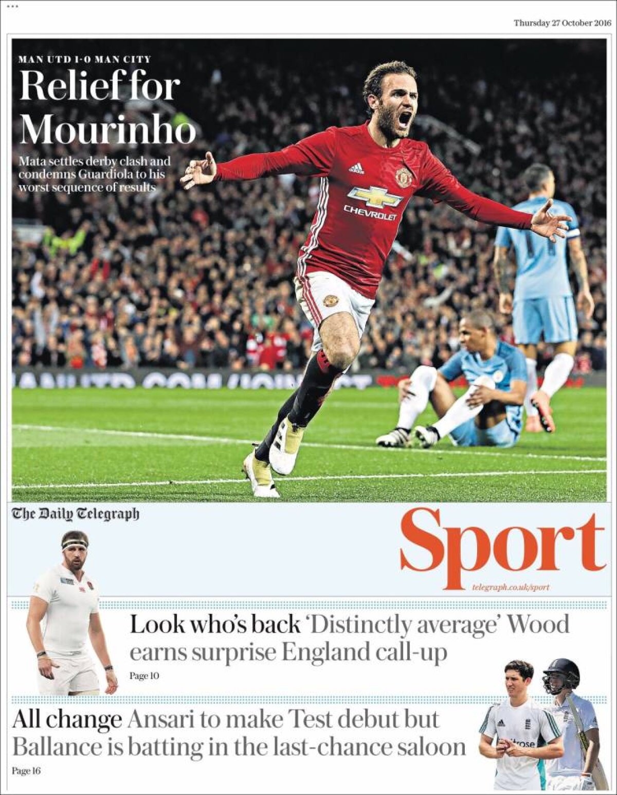 Ce scriu azi ziarele de sport din lume (27 octombrie 2016)