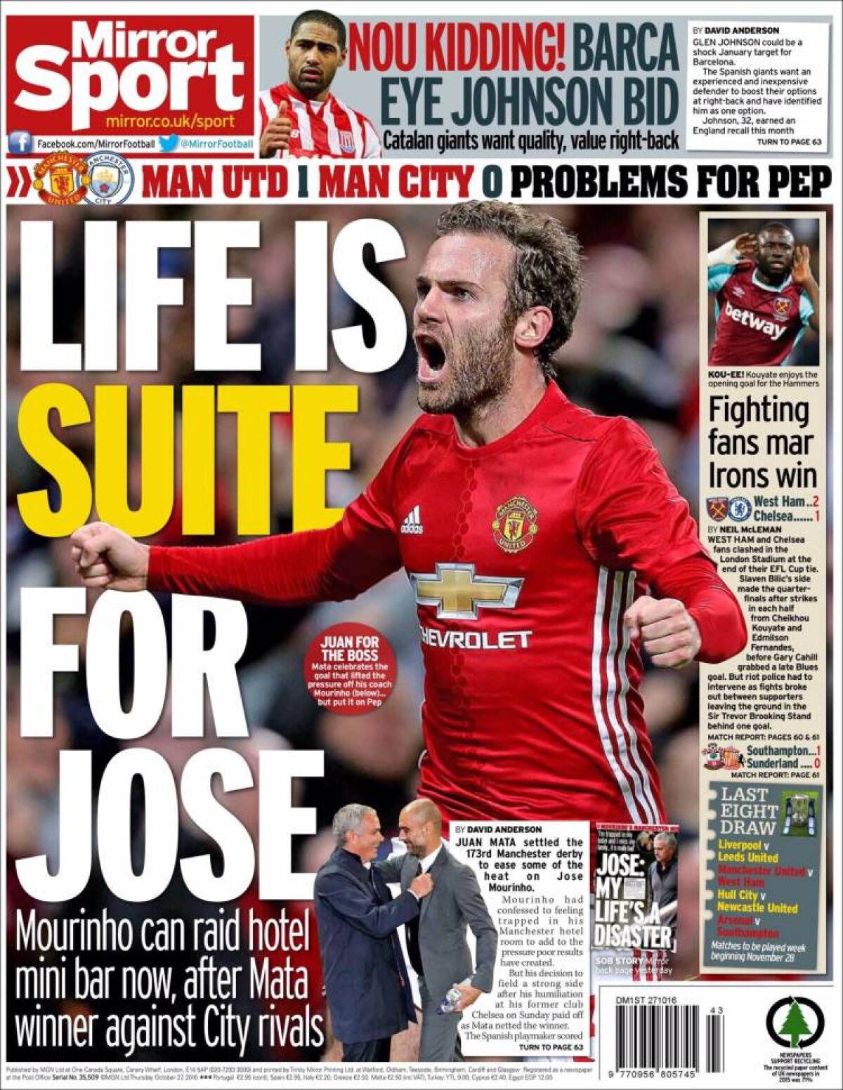 Ce scriu azi ziarele de sport din lume (27 octombrie 2016)