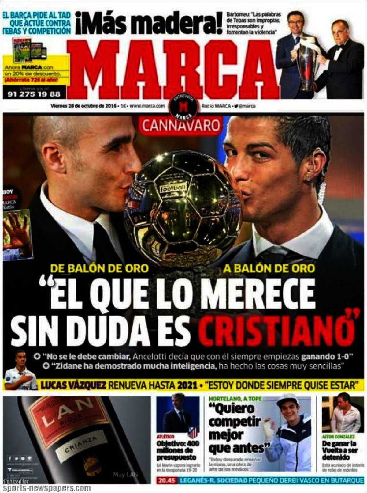 Ce scriu azi ziarele de sport din lume (28 octombrie 2016)