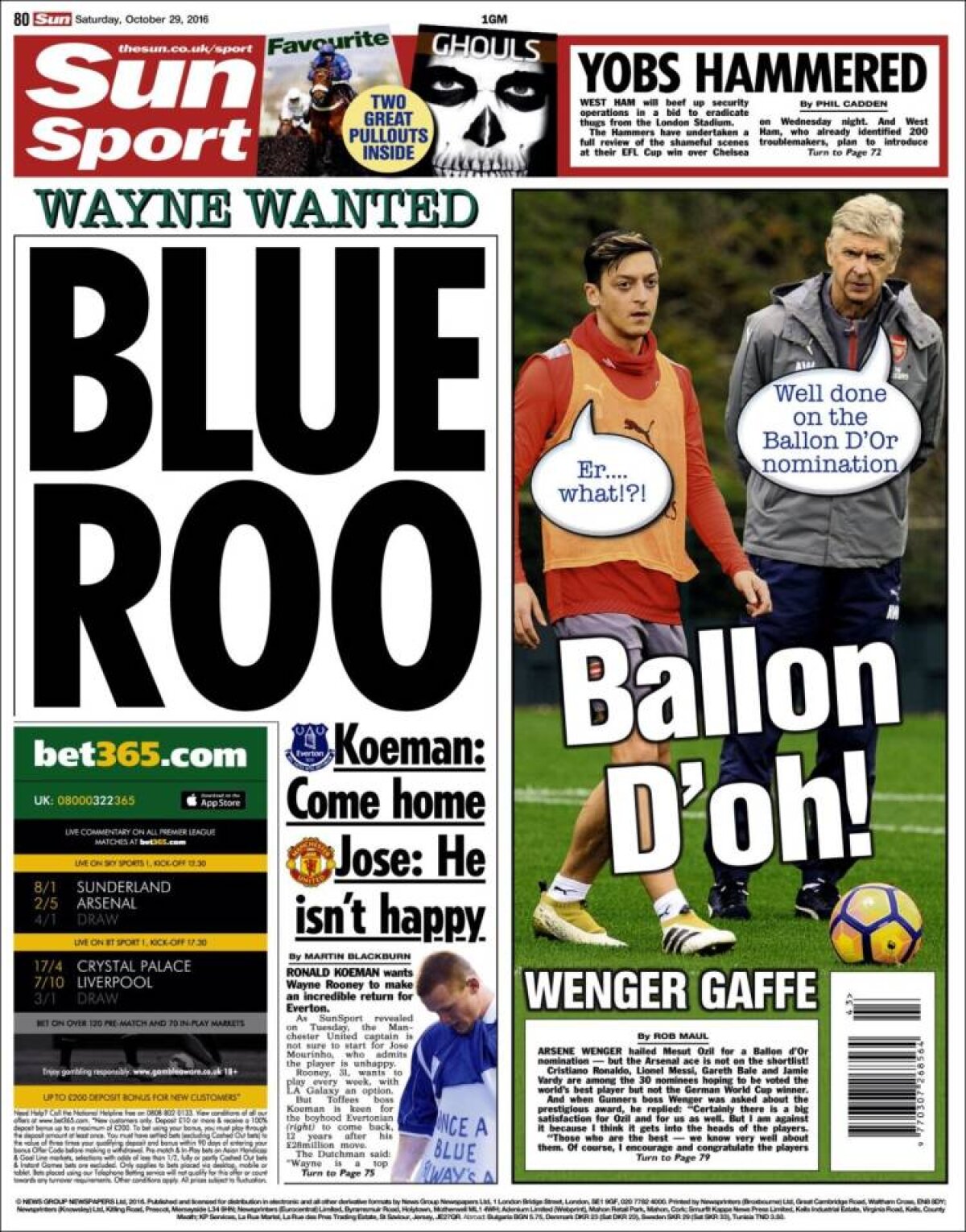 Ce scriu azi ziarele de sport din lume (29 octombrie 2016)