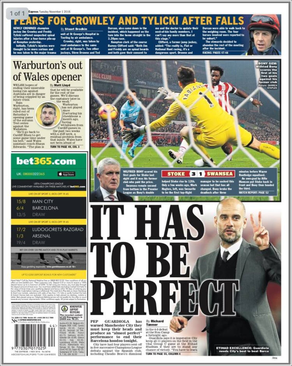 Ce scriu azi ziarele de sport din lume (1 noiembrie 2016)