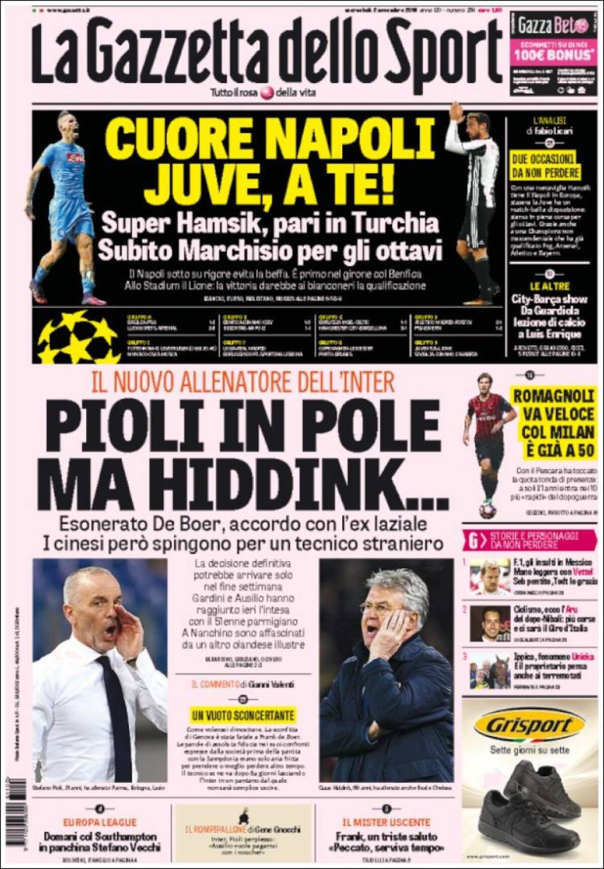 Ce scriu azi ziarele de sport din lume (2 noiembrie 2016)