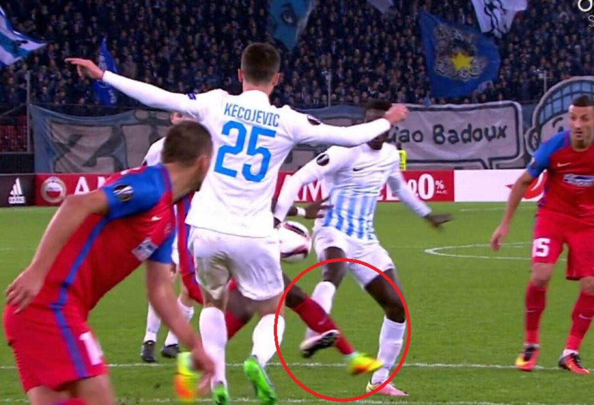 FOTO Fază controversată la Zurich - Steaua » Elevii lui Reghe puteau primi penalty în repriza a doua