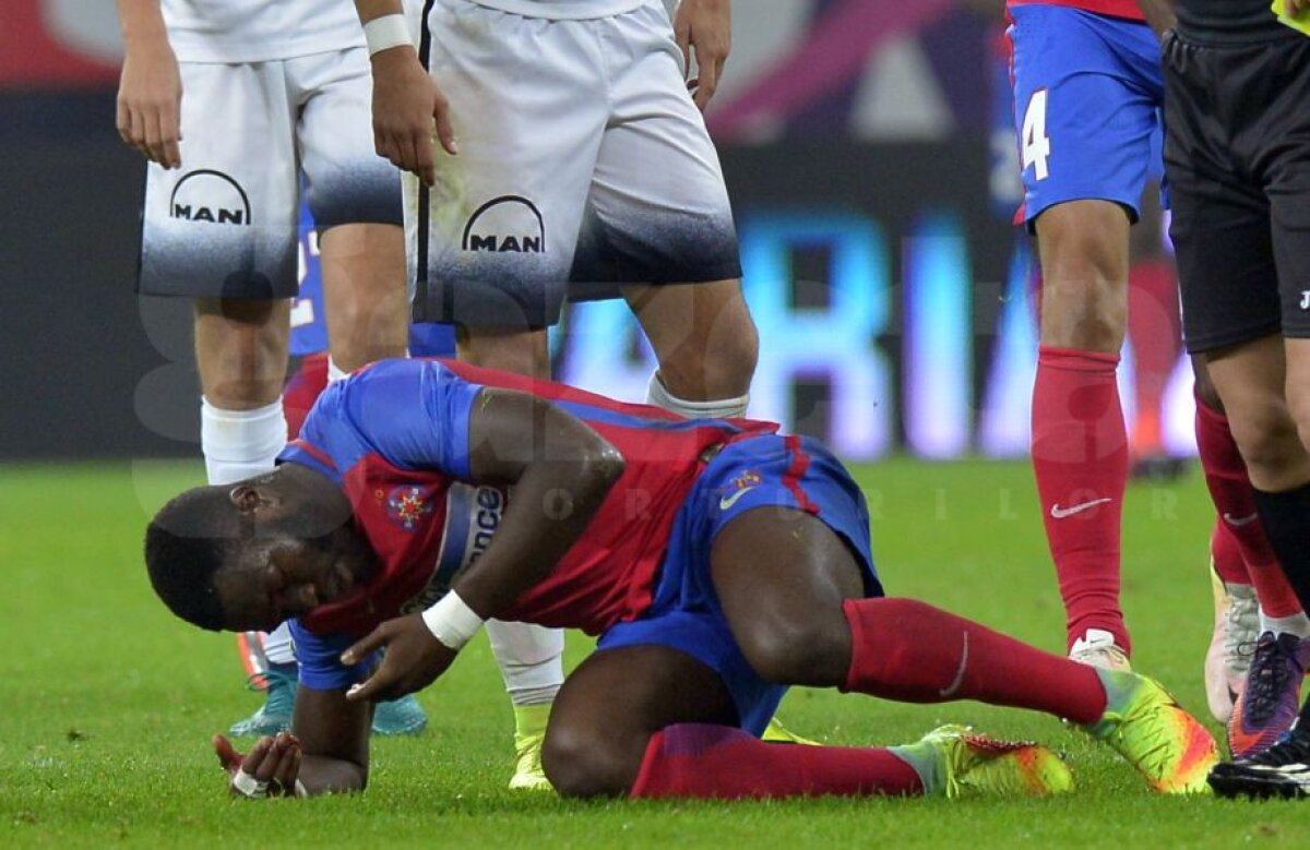 FOTO Momente tensionate la Steaua şi Viitorul » Muniru a ieşit de pe teren plin de sânge + Tamaș s-a repezit la arbitru