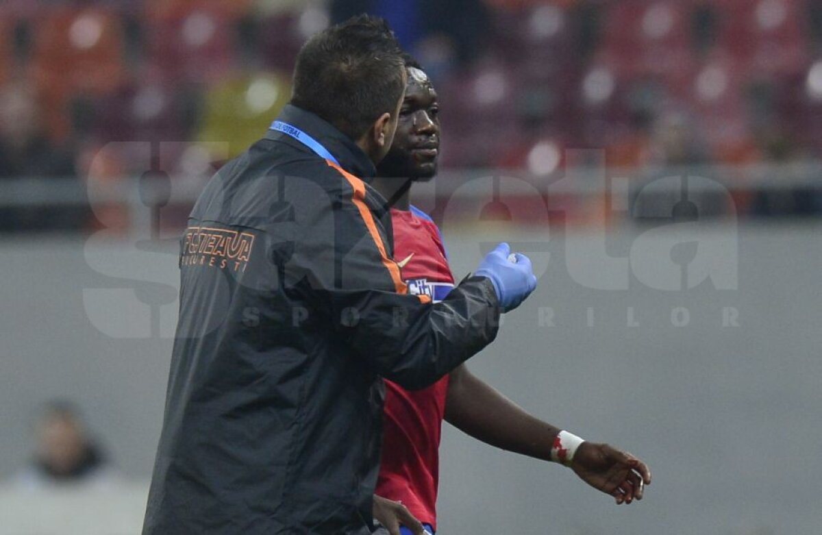 FOTO Momente tensionate la Steaua şi Viitorul » Muniru a ieşit de pe teren plin de sânge + Tamaș s-a repezit la arbitru