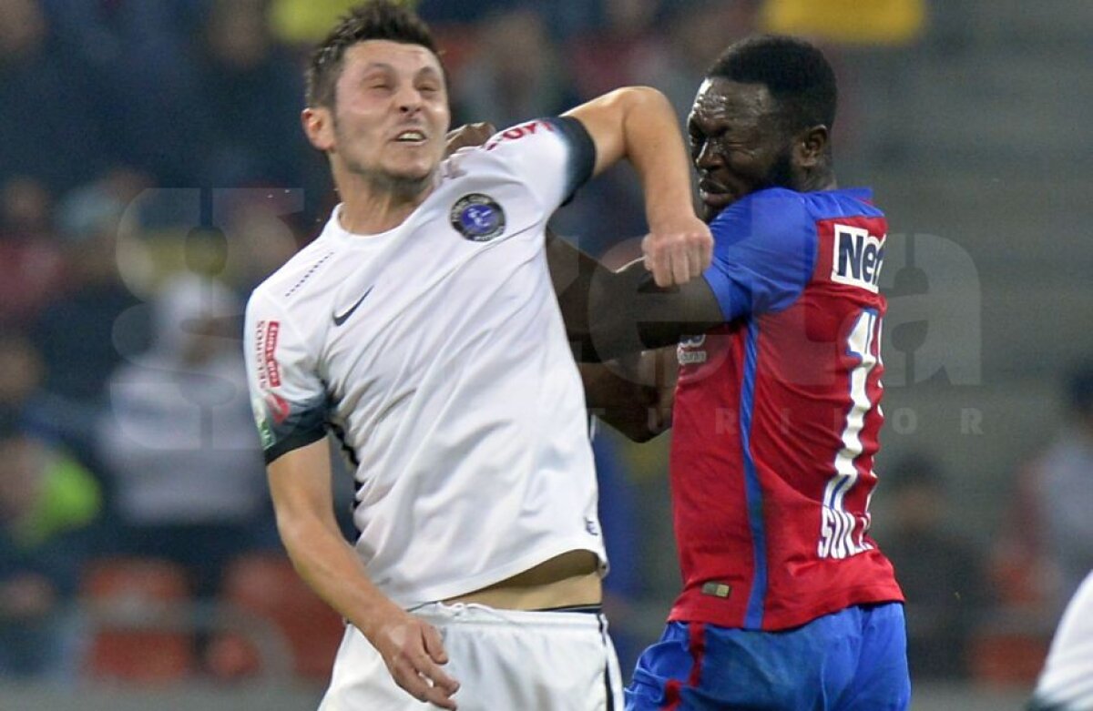 FOTO Momente tensionate la Steaua şi Viitorul » Muniru a ieşit de pe teren plin de sânge + Tamaș s-a repezit la arbitru