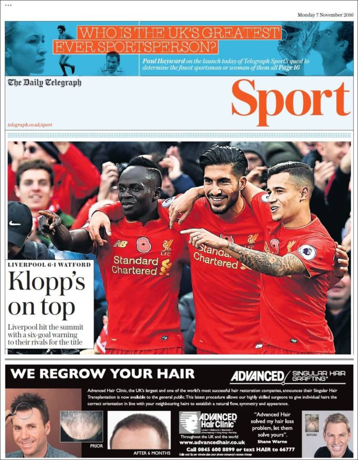 Ce scriu azi ziarele de sport din lume (7 noiembrie 2016)