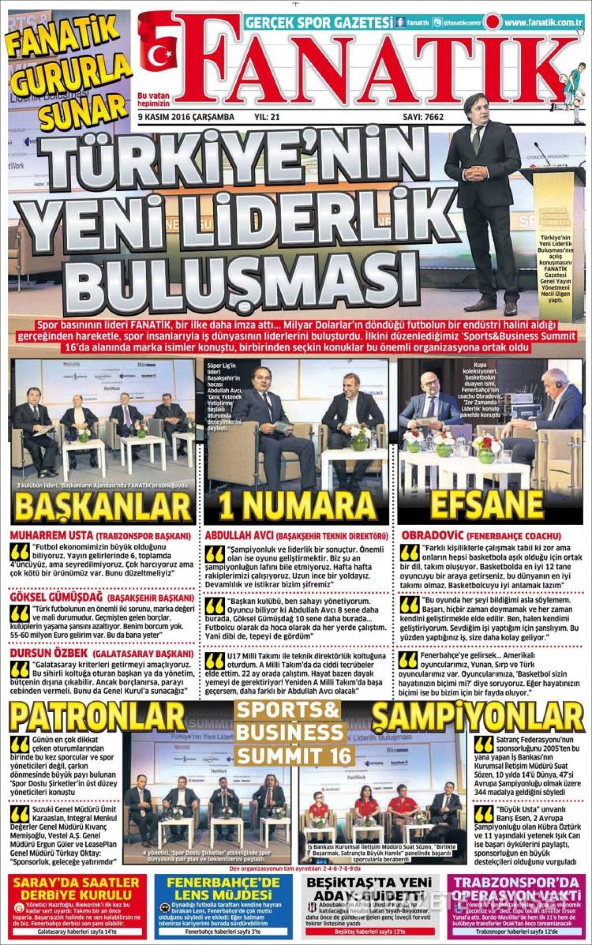 Ce scriu azi ziarele de sport din lume (9 noiembrie 2016)