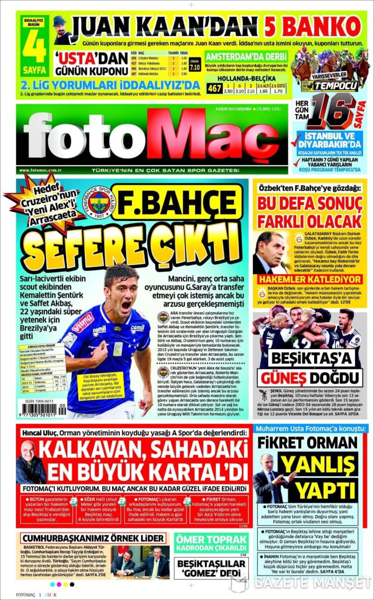 Ce scriu azi ziarele de sport din lume (9 noiembrie 2016)