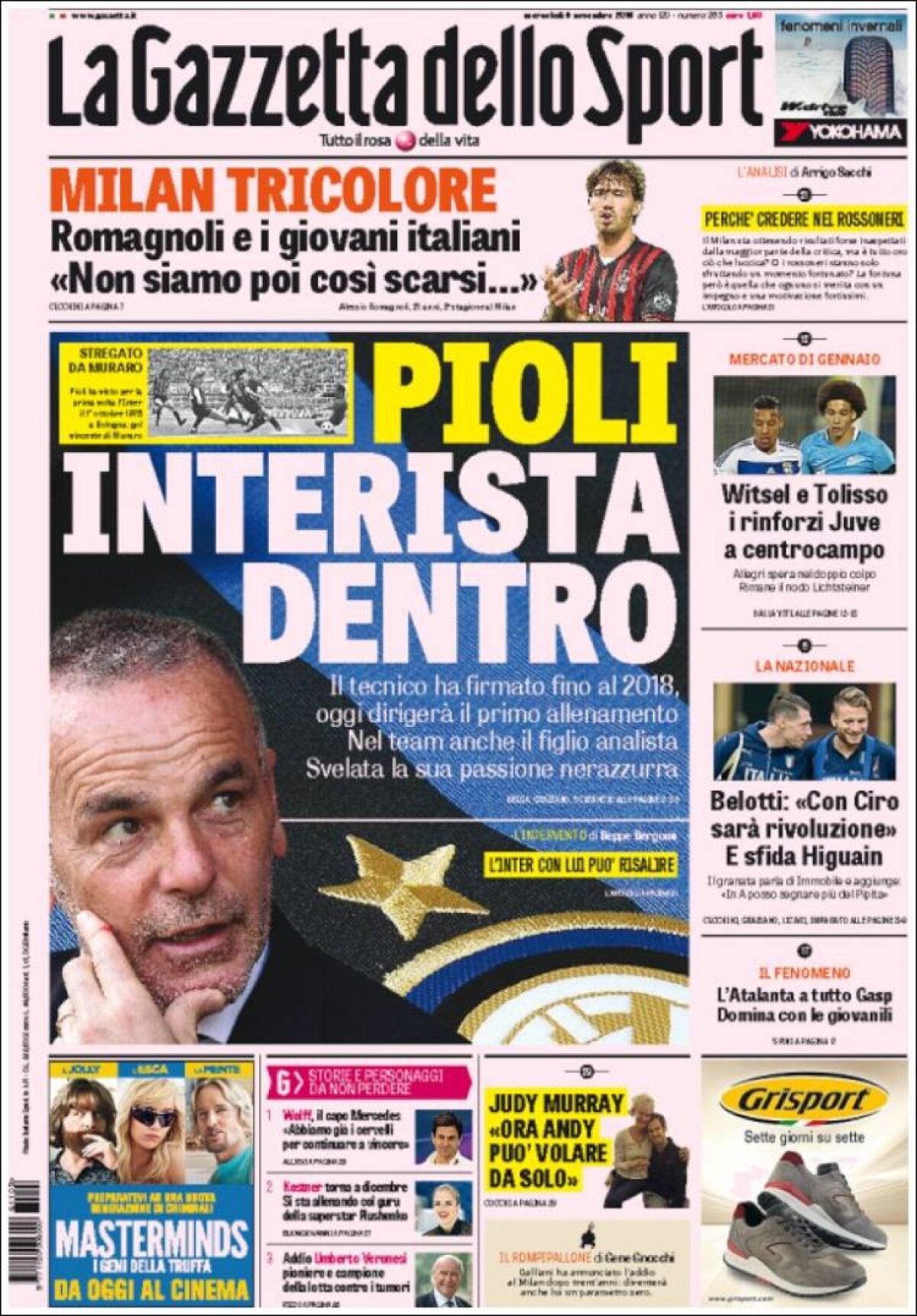 Ce scriu azi ziarele de sport din lume (9 noiembrie 2016)