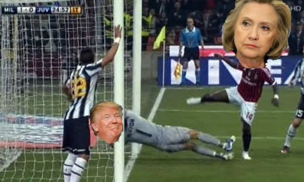 GALERIE FOTO Cele mai tari meme-uri despre alegerile din SUA » Hillary Clinton, comparată cu Gerrad și Higuain